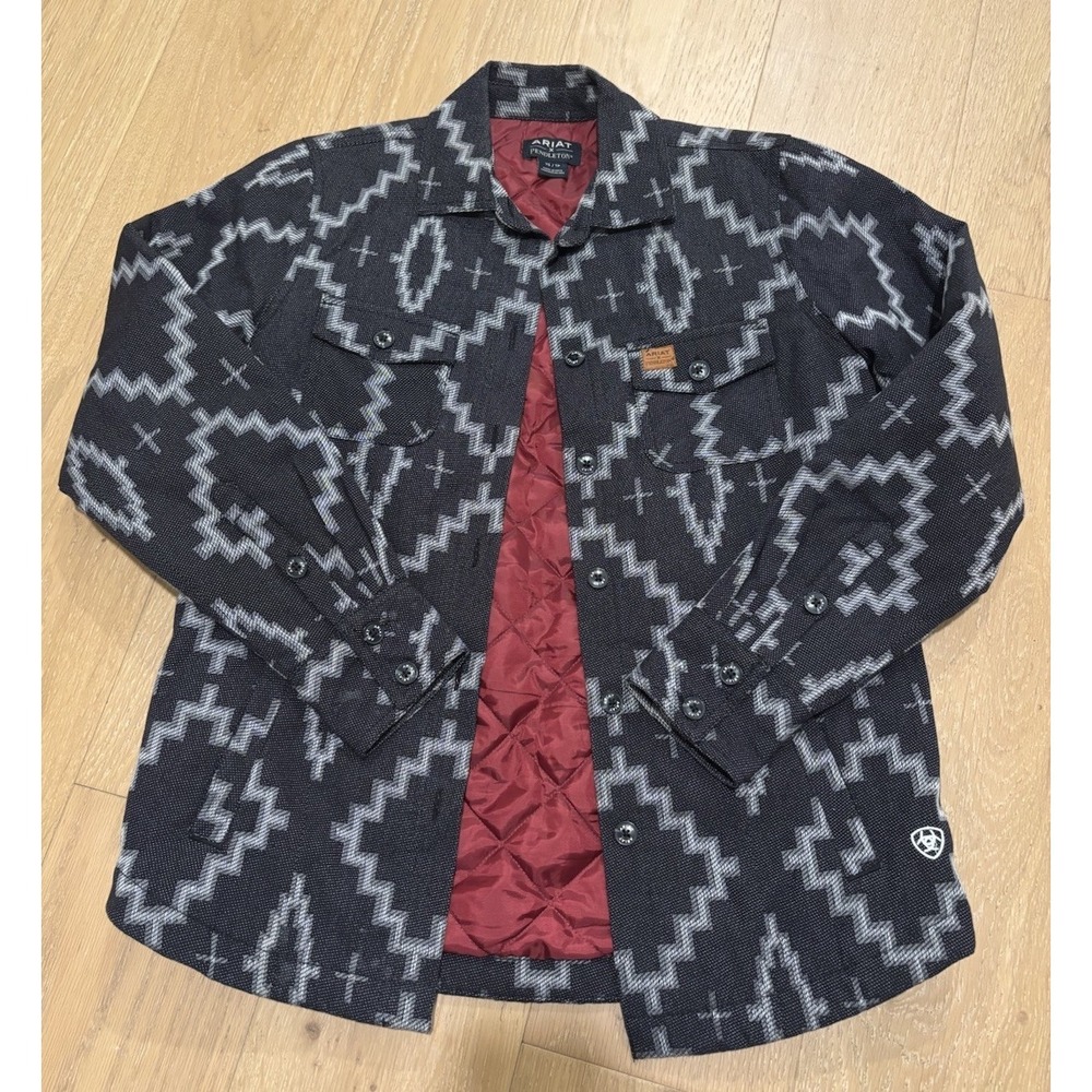 Ariat x Pendleton Kiva Insulatshirt shirt jacket size XS Grey Red Quilted Button